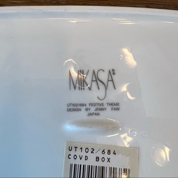 Vintage MIKASA Christmas Tree Porcelain Trinket Box, Festive Theme By Jenny Faw - Picture 10 of 11